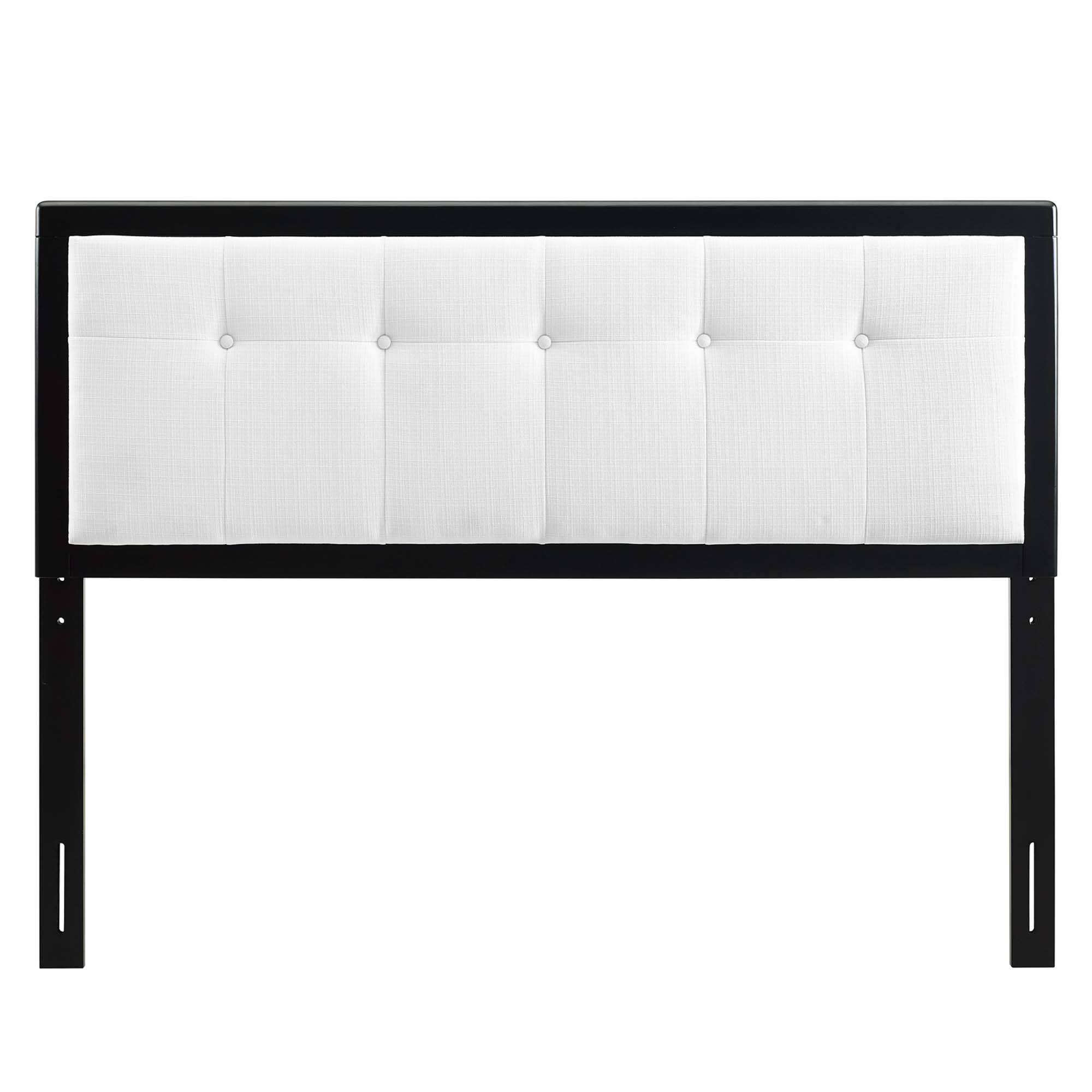 Left. Modway - Draper Tufted Fabric and Wood Twin Headboard by Modway - White.