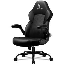 GTPlayer - Video Gaming Chair with Flip-Up Armrests Ergonomic Computer Chair - Black