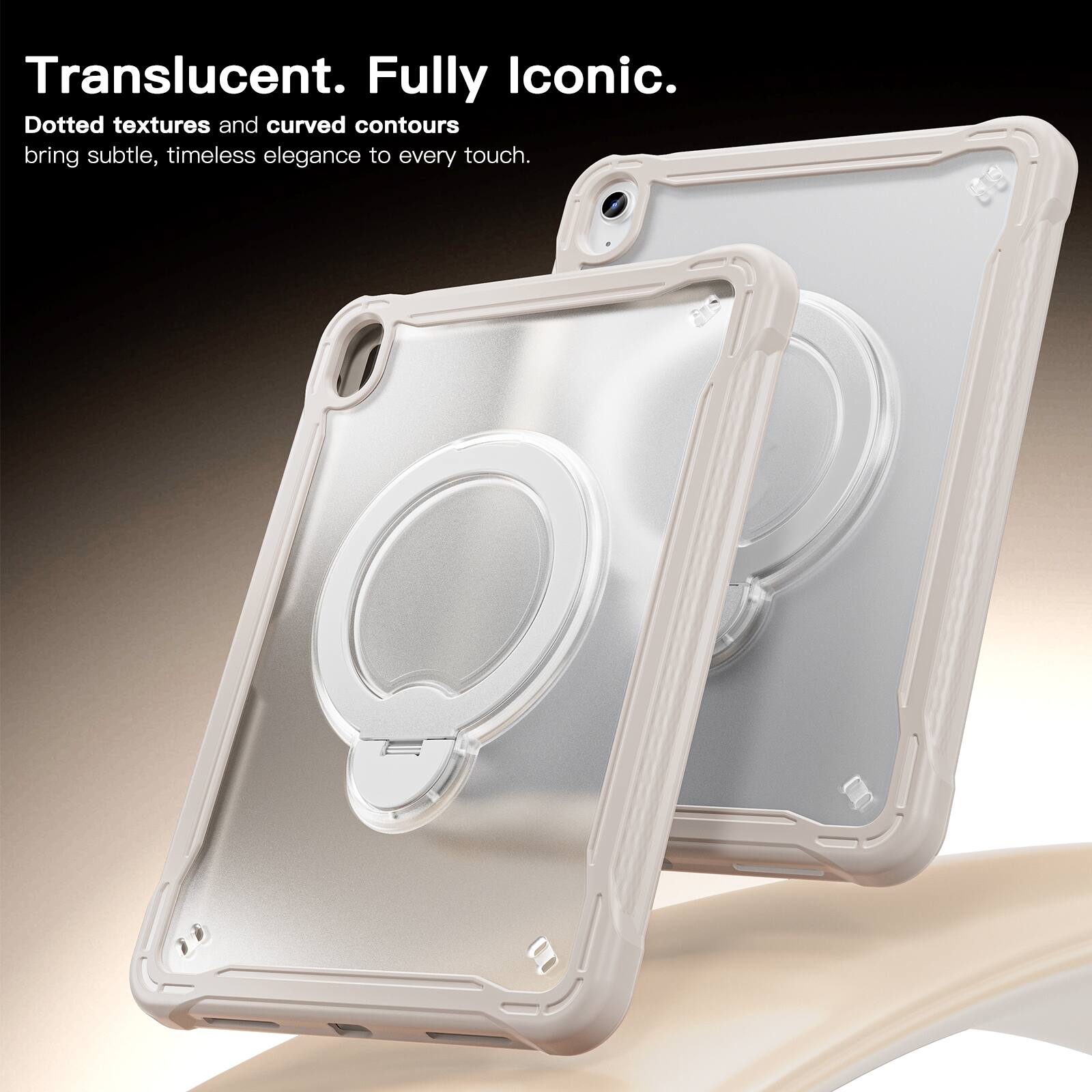 Translucent. Fully Iconic.  
Dotted textures and curved contours bring subtle, timeless elegance to every touch.