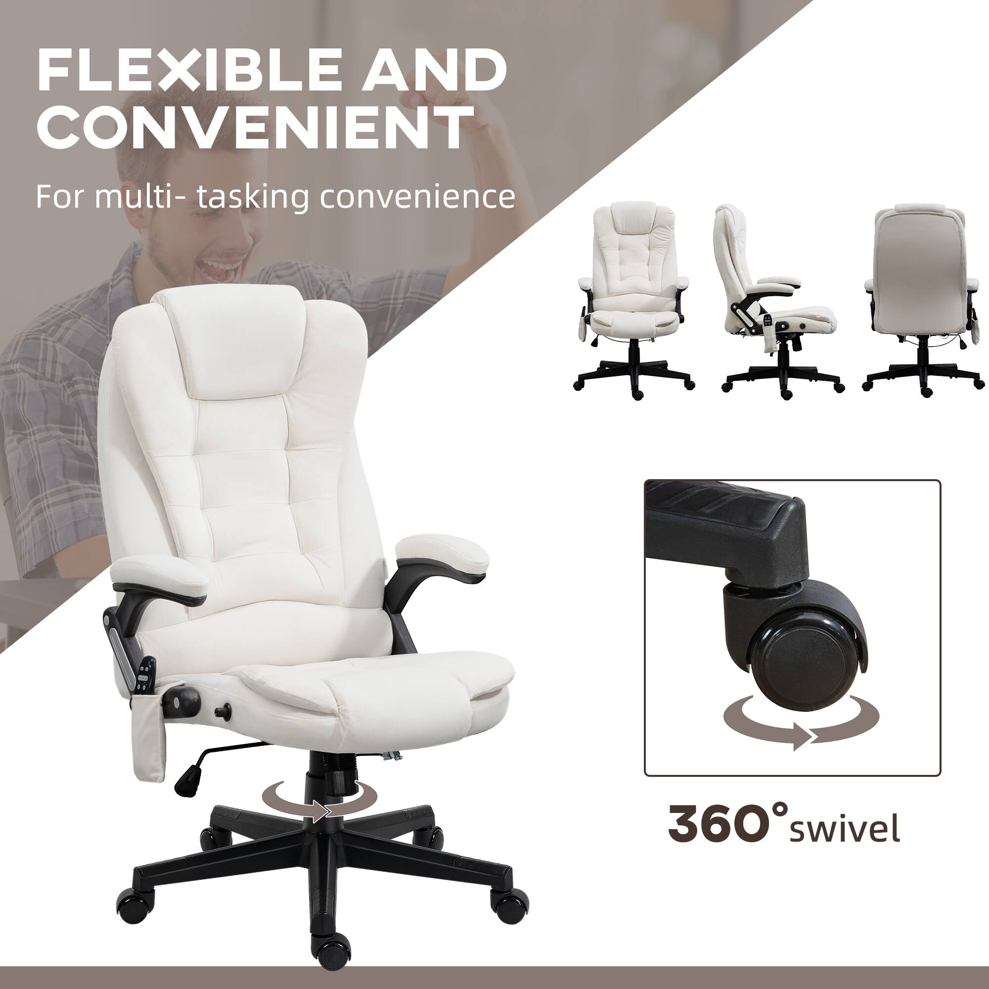 FLEXIBLE AND CONVENIENT  
For multi-tasking convenience  

360° swivel