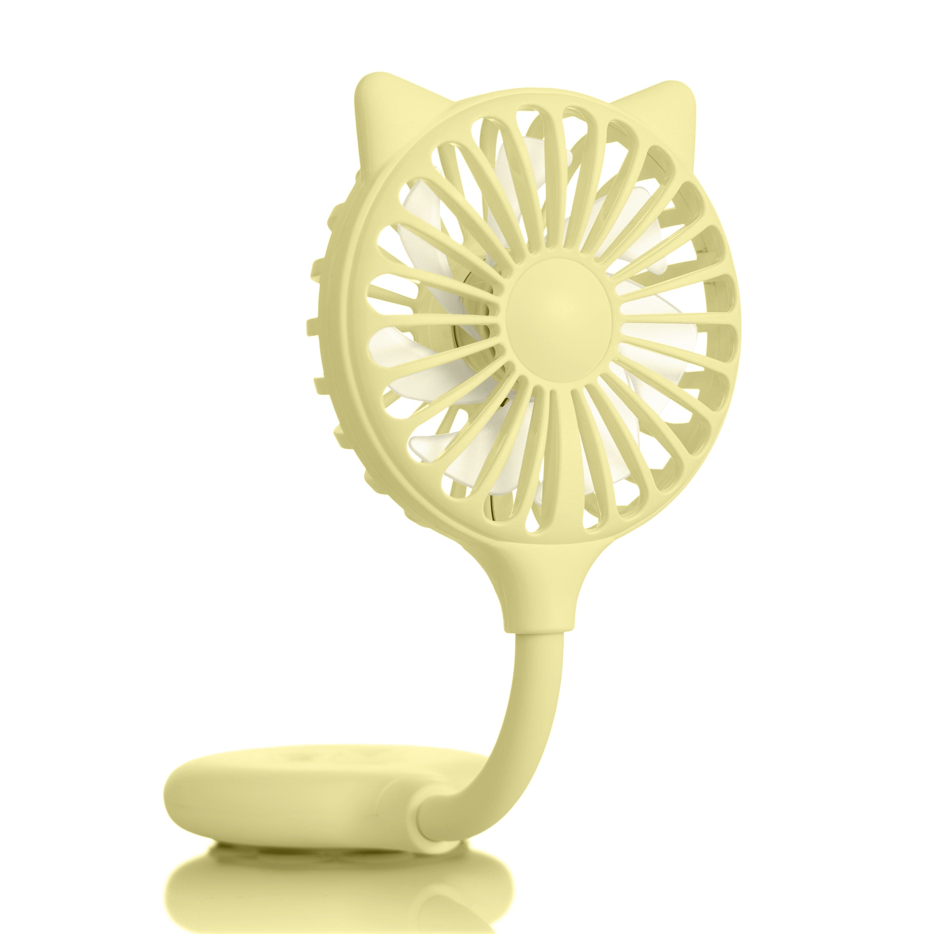 Zadro - Hands-Free Cat Ears Beauty Fan - Stylish Portable Cooling Solution - Yellow