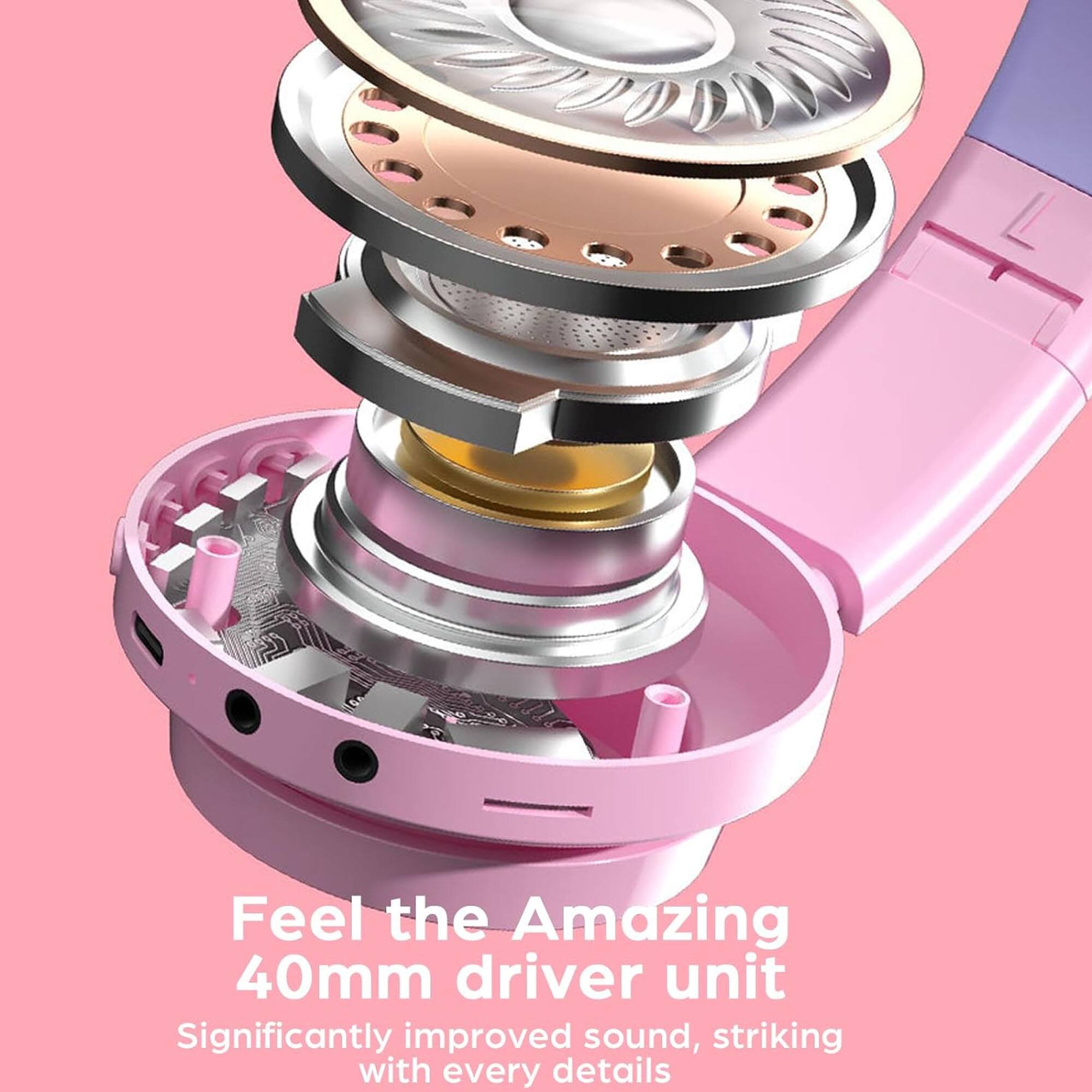 Feel the Amazing 40mm driver unit  
Significantly improved sound, striking with every detail