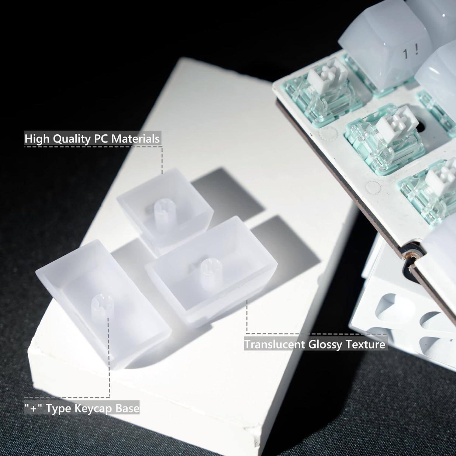 1! 1! High Quality PC Materials Translucent Glossy Texture "+" Type Keycap Base