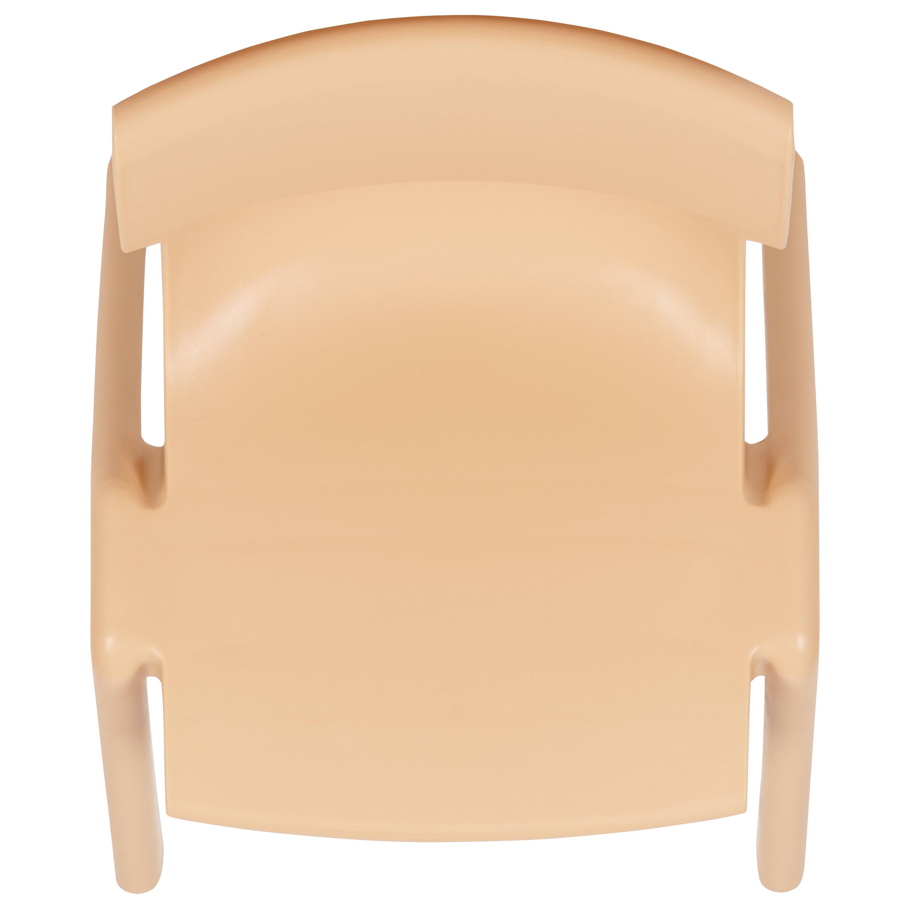 Alt View 9. Emma + Oliver - 5 Pack Plastic Stackable School Chair with 13.25" Seat Height - Natural.
