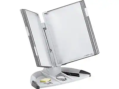 Front. Tarifold - Modular Desktop Document Holder, 8.5" x 11", Polypropylene - Gray.