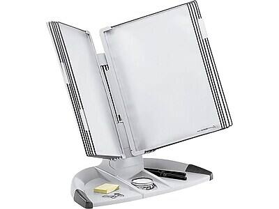 Front. Tarifold - Modular Desktop Document Holder, 8.5" x 11", Polypropylene - Gray.