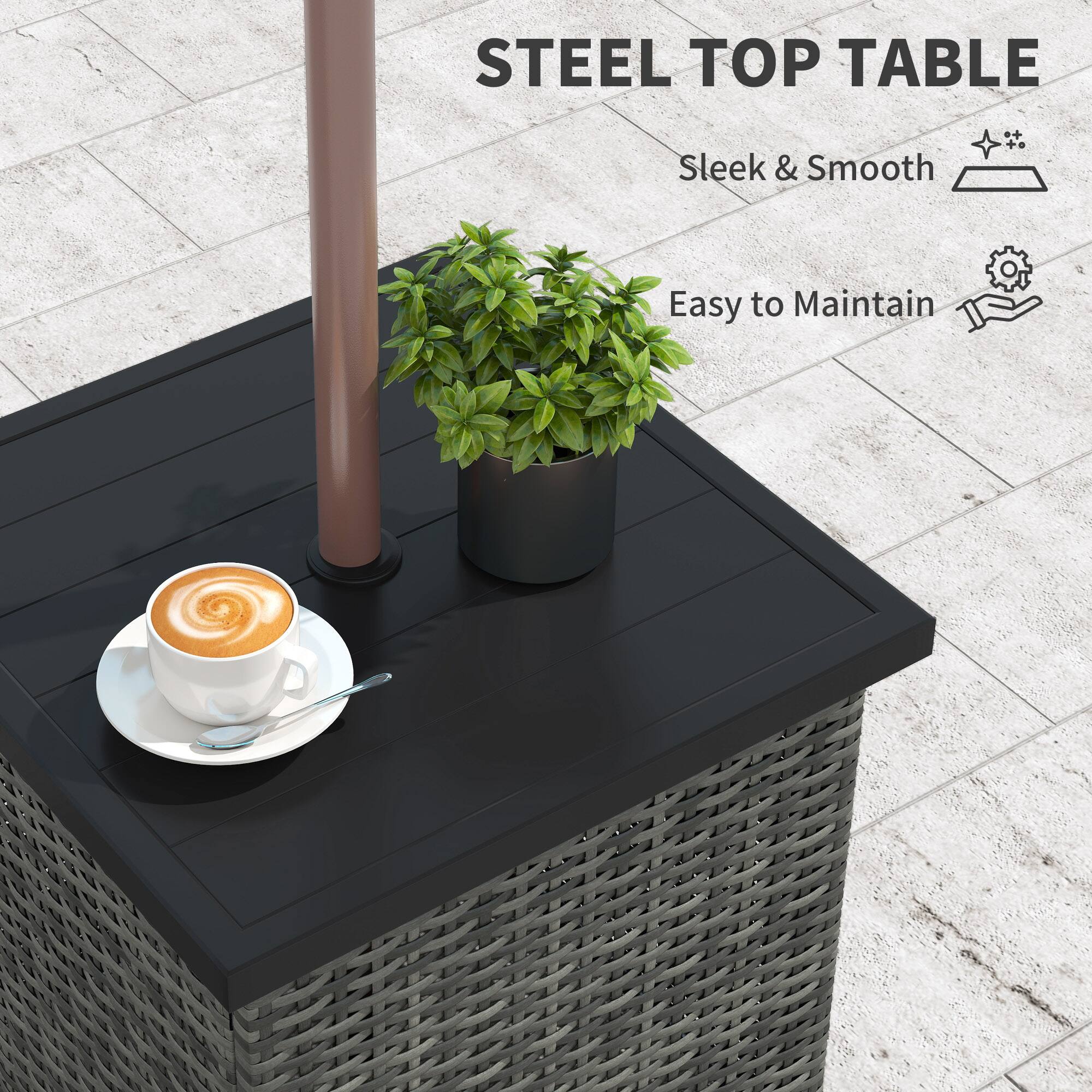 STEEL TOP TABLE
Sleek & Smooth
Easy to Maintain