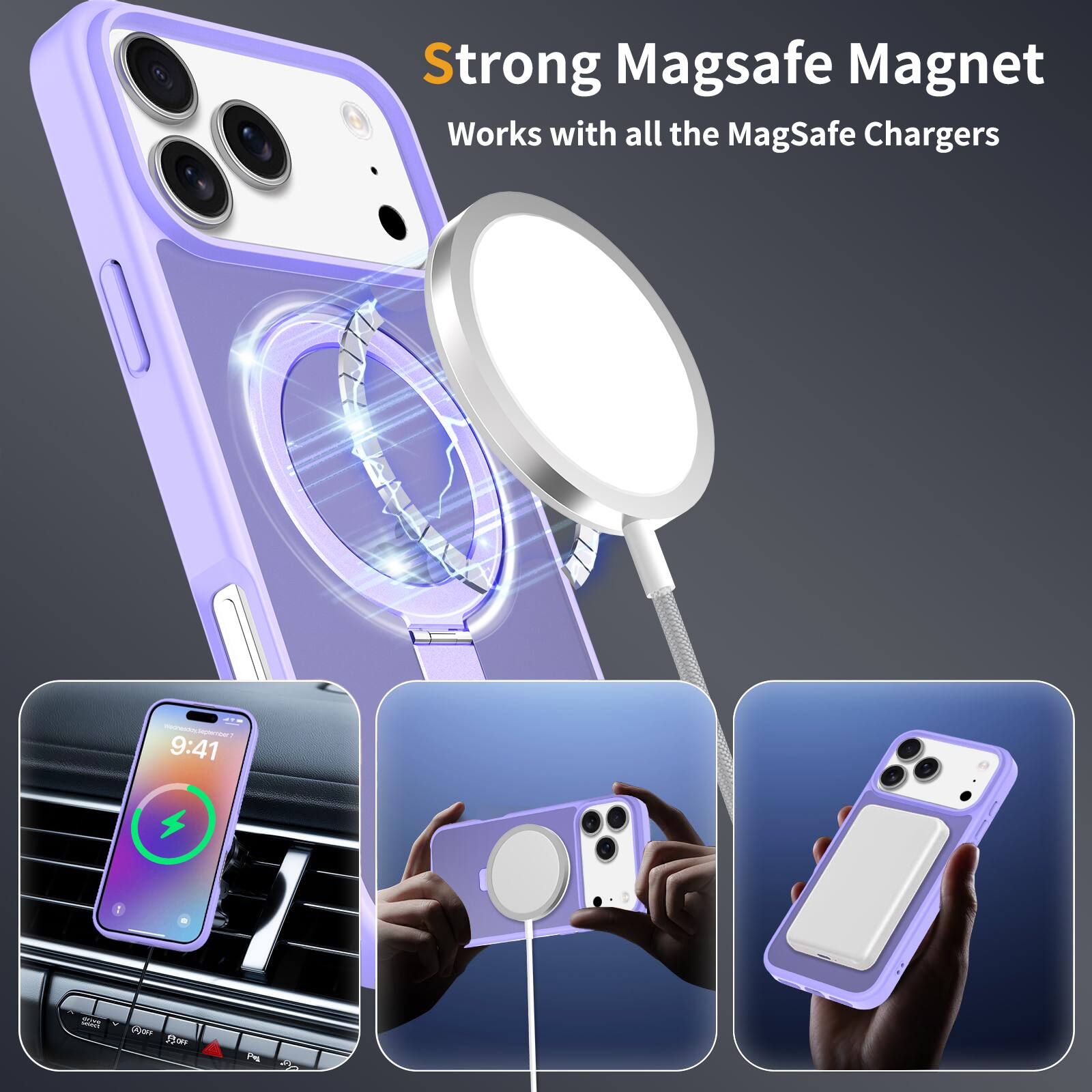 Strong MagSafe Magnet  
Works with all the MagSafe Chargers