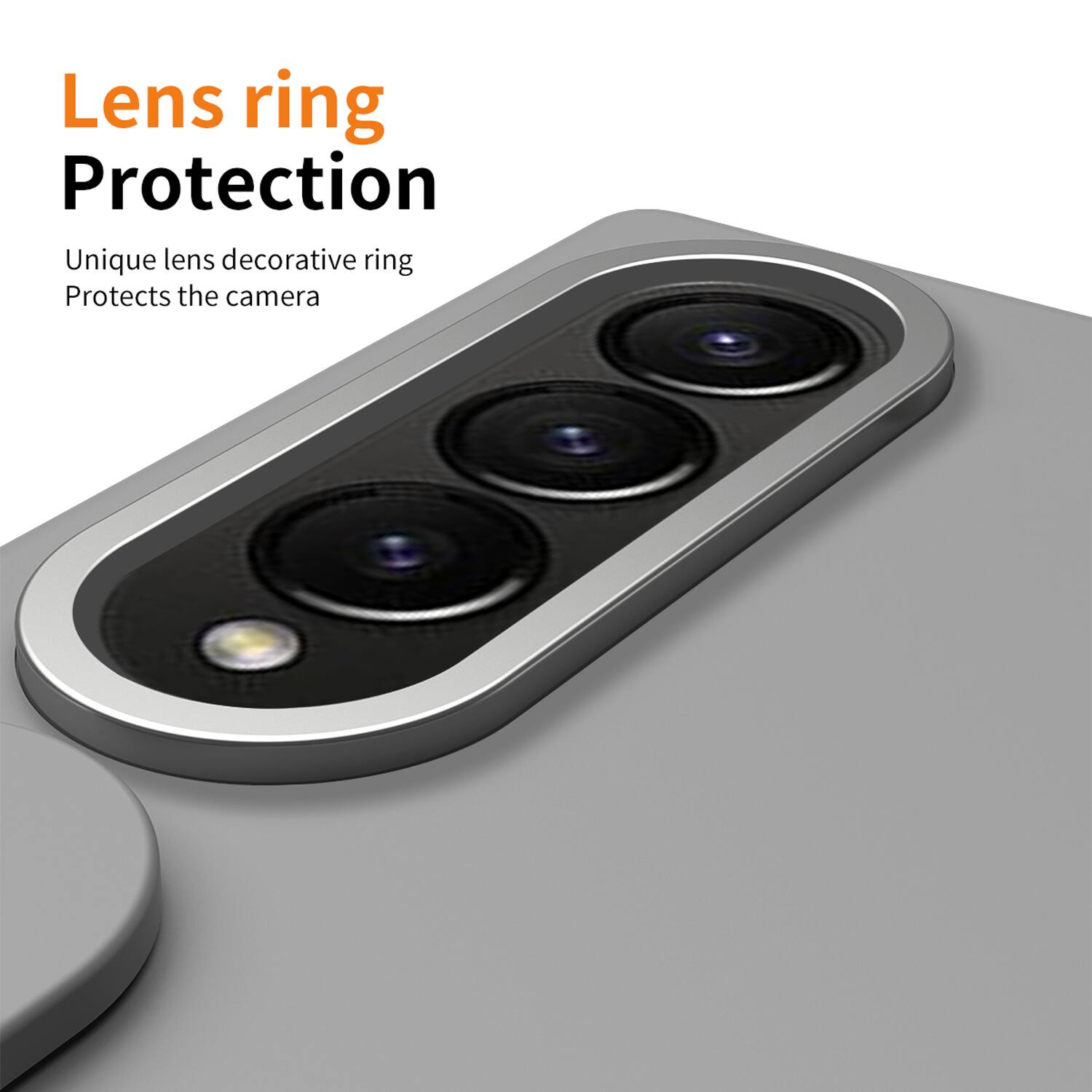 Lens ring Protection  
Unique lens decorative ring  
Protects the camera
