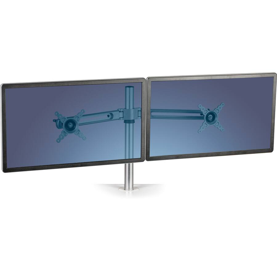 Alt View 4. Fellowes - Fellowes Lotus™ Dual Monitor Arm Kit - 2 Display(s) Supported - 27" Screen Support - 26 lb Load Capacity - 1 Each - Silver.