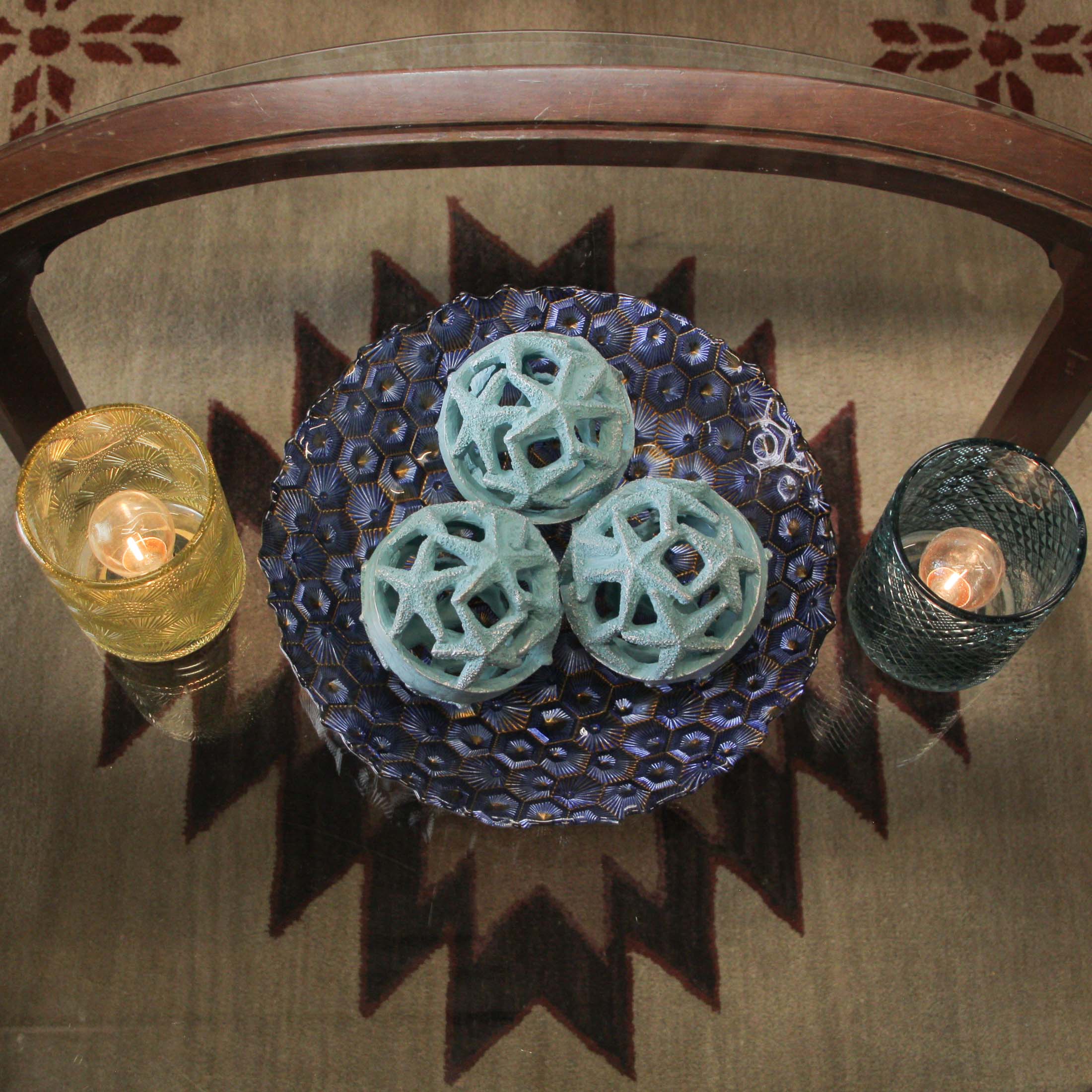 Alt View 5. Fancy That - Coastal Starfish Orbs Set of 3 - Beach-Inspired Home Accent for Centerpieces - Light Blue.