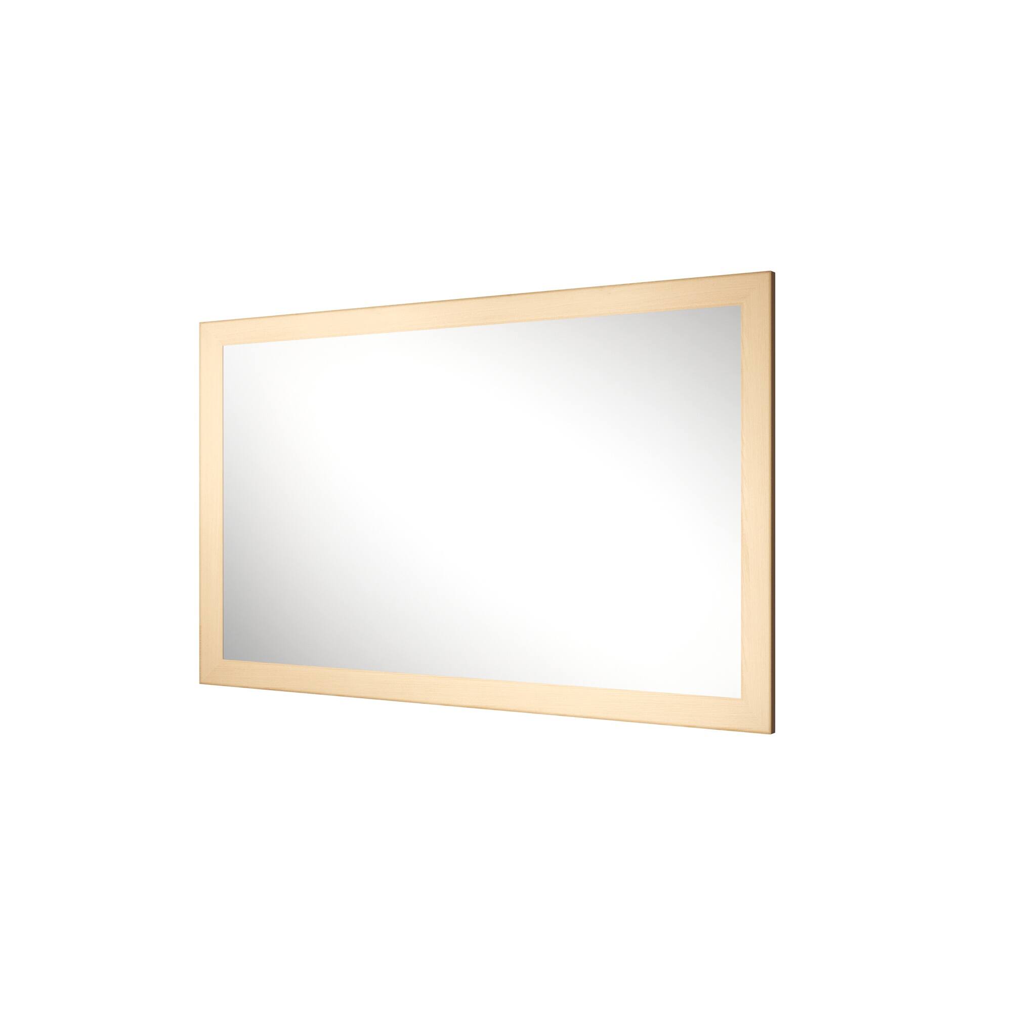 Alt View 1. Boyel Living - 30 in W x 50 in L Dark Wood Grain Rectangular Slanted Edge Aluminum Framed Wall Bathroom Vanity Mirror.