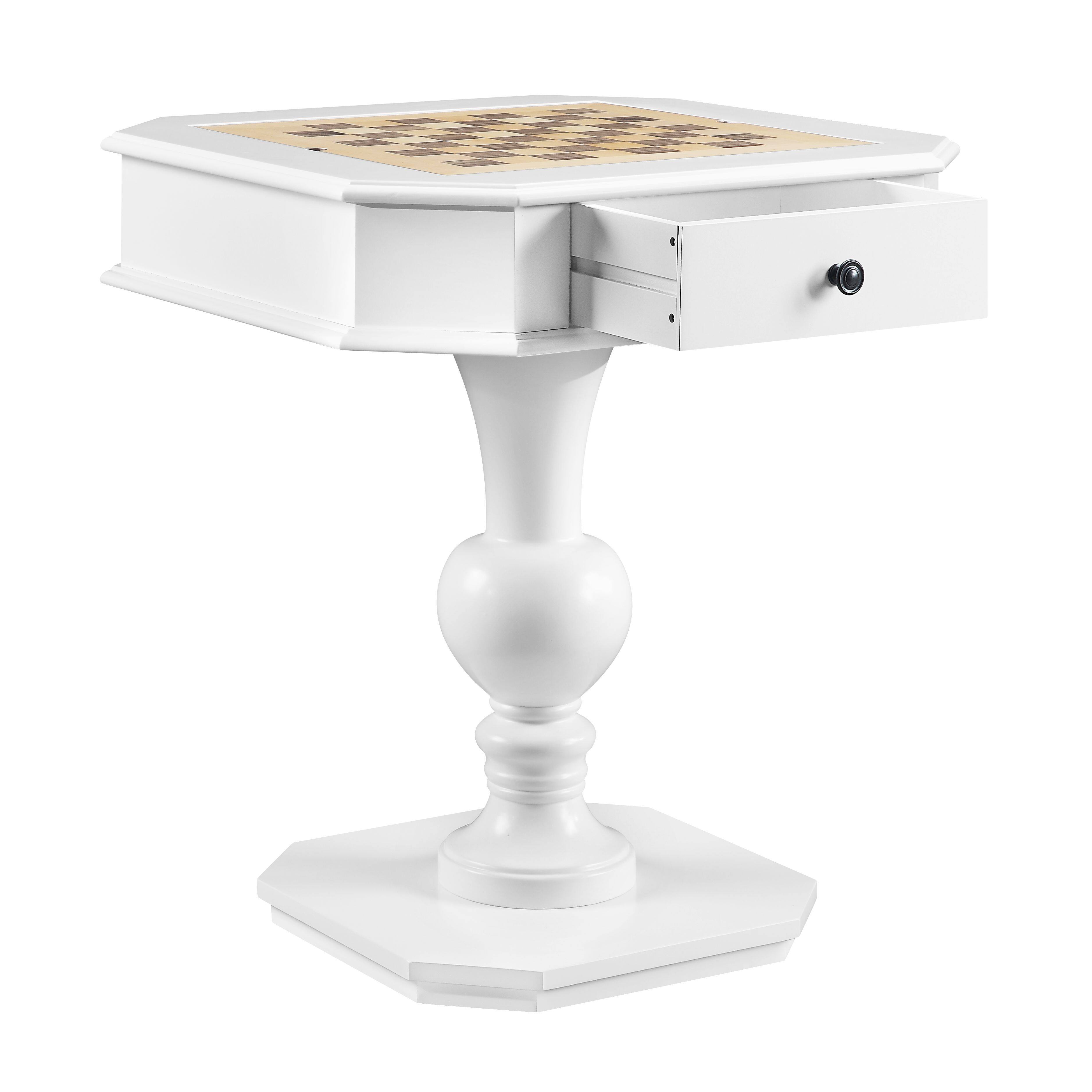 Alt View 1. Anysun - Reversible Chess & Checker Game Table - Includes Game Tray - White.