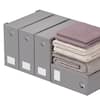 Front. Tooloton - Bed Sheet Organizers 4 Pack, Linen Closet Storage with Window, Queen King Size Bedding Container, Gray - Grey.