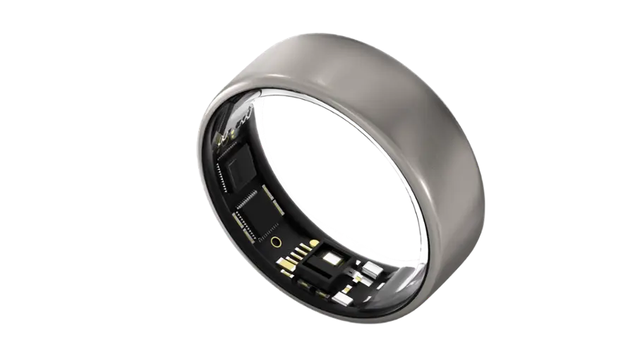 Alt View 4. Ultrahuman - Ring AIR - Smart Ring - Size Before You Buy -  Size 13 - Raw Titanium.