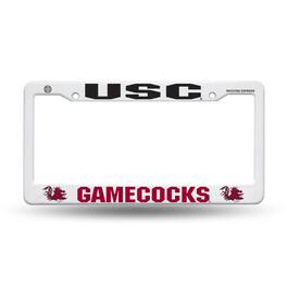 Rico Industries - South Carolina Gamecocks Raised Letter White Plastic License Plate Frame - Multi