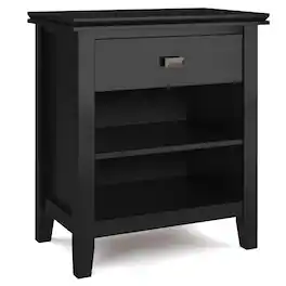 Simpli Home - Artisan 24 inch Wide Solid Wood Bedside Table - Black
