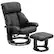 Front. Homcom - Massage Recliner Chair with Ottoman, 360° Swivel Recliner and Footstool, 10 Point Vibration, PU Leather Reclining Chair - Black.