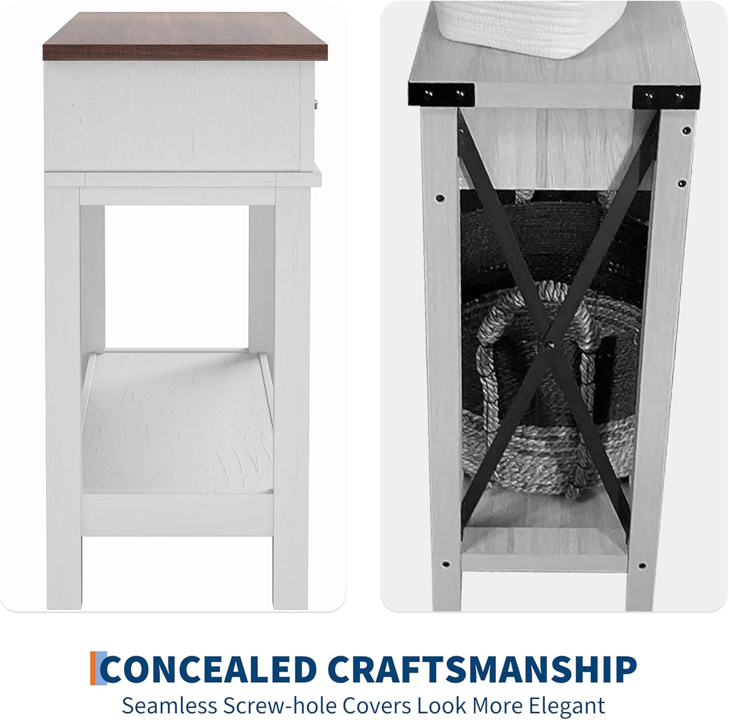 CONCEALED CRAFTSMANSHIP  
Seamless Screw-hole Covers Look More Elegant