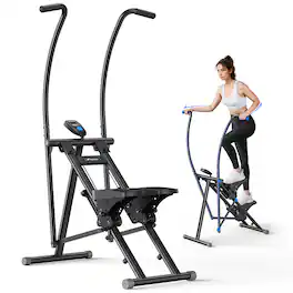 MERACH - Cardio Climber Stepper Exercise Machine, Full Body Workout Cross Trainer with Adjustable Incline - Black
