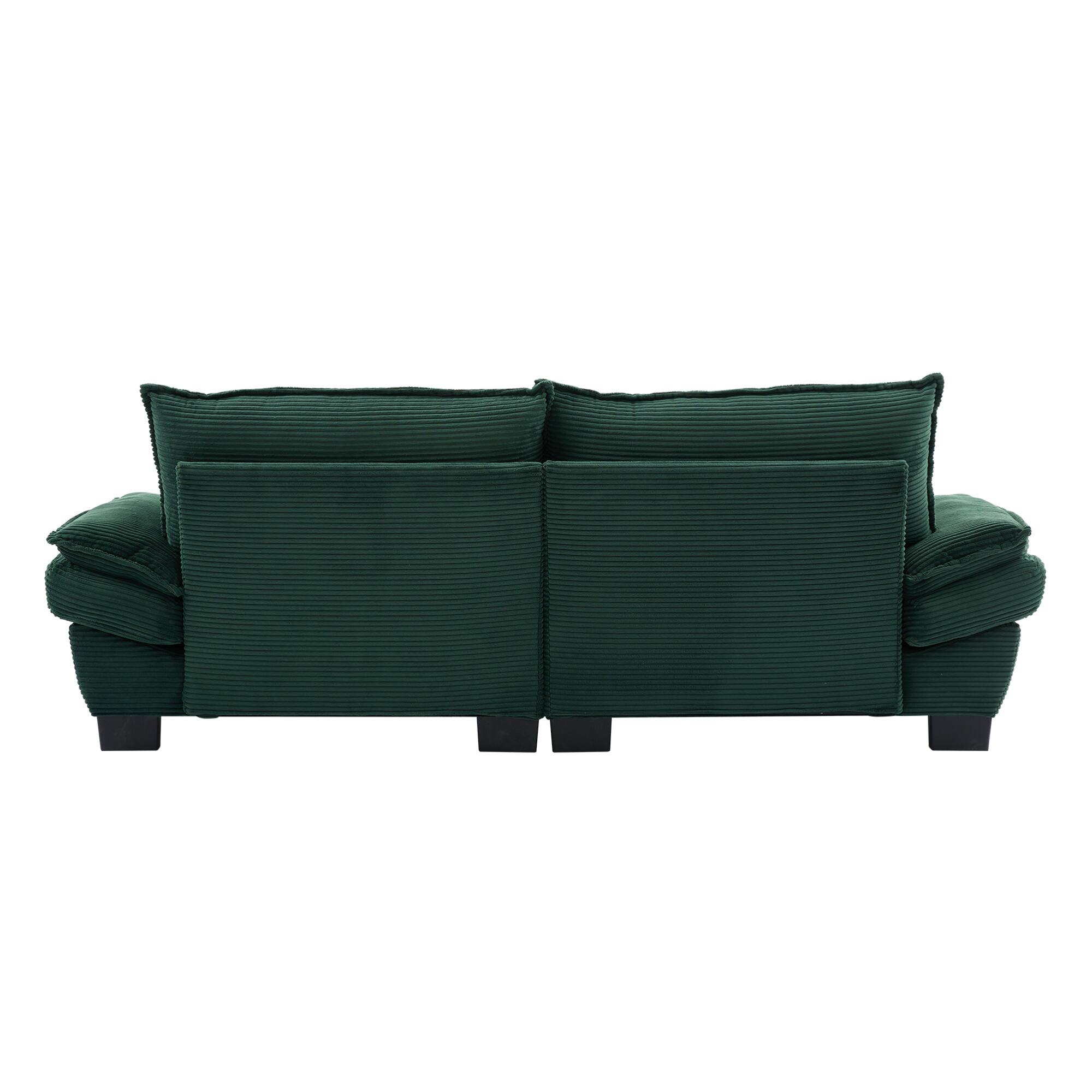 Alt View 2. GOODSILO - Plush Corduroy Convertible Sofa Bed | Deep-Seating Sleeper with Accent Pillows for Home & Office - Green.