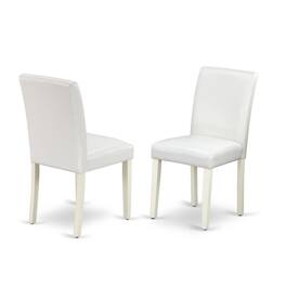 East West Furniture - Dining Room Set Linen White - Brown