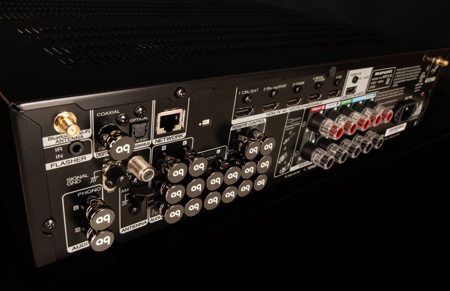 MONITOR marantz MEDIA PLAYER MN-AN 3 GAME 2 Blu-ray/DVD 20W  CBL/SAT  HOMOUT CENTER (ASSIGNABLE  FRONT 4K/HDCP2 4K FRONT COAXIAL HDMI IN OPTICAL CONTROL REMOTE OUT  IN VI-FI Bluetoo ANTENNA AUDIO NETWORK L SIGNABLE) R aq IR B a9 aq B e IN DIGITA ONT FLASHER a9 a9 a9 aq SIGNAL aq GND a9 a9 PHONO AM a9 aq ONOIS aq a9 L as a9 AUDIC aq a9 F ANTENNA AUDI a9