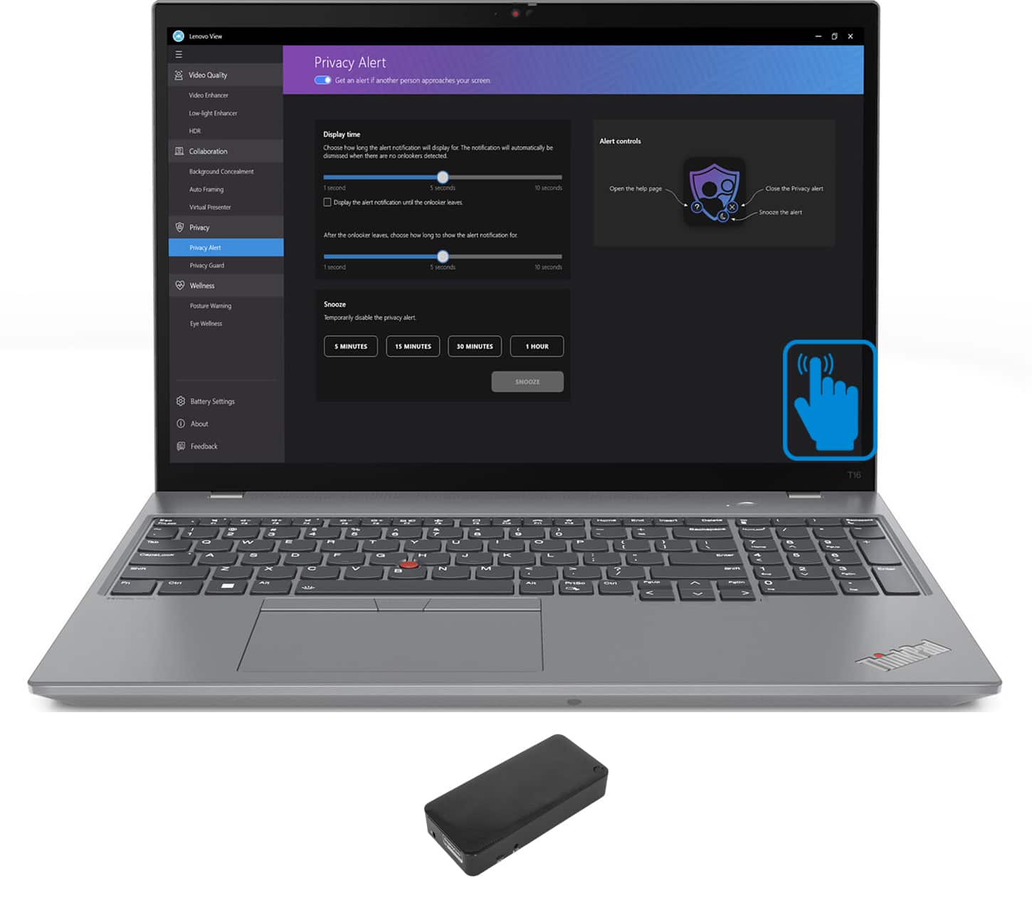 Lenovo - T16 Gen 2 Laptop 16.0 WUXGA (Intel i7-1355U, 32GB DDR5, 1TB PCIe SSD, Intel UHD, Win 11 Pro) - Storm Grey