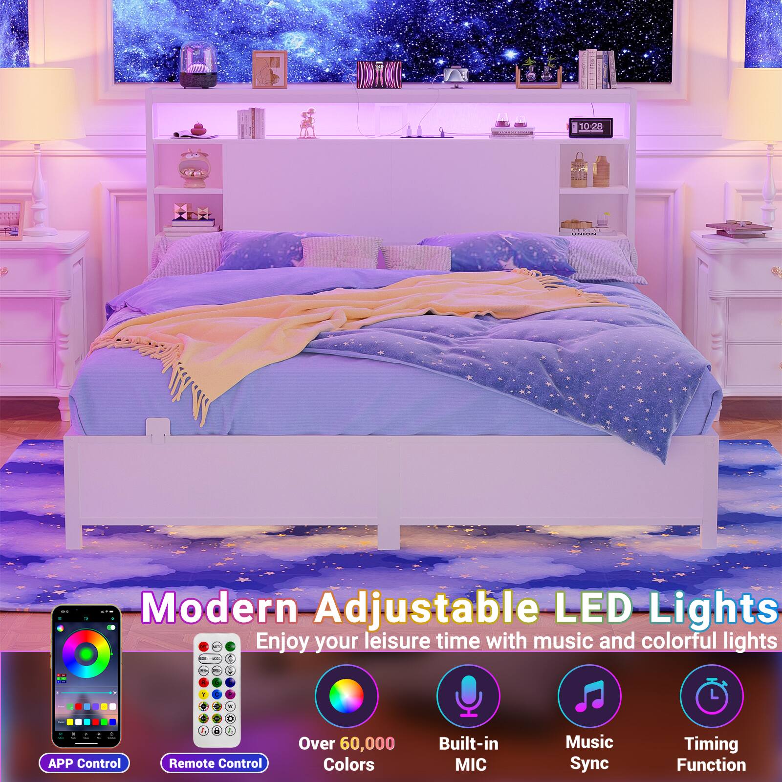 ODROKO 10:20 PIN

Modern Adjustable LED Lights

Enjoy your leisure time with music and colorful lights

- APP Control
- Remote Control
- Over 60,000 Colors
- Built-in MIC
- Music Sync
- Timing Function