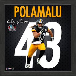 Highland Mint - Troy Polamalu Pittsburgh Steelers 2020 Pro Football Hall of Fame 13'' x 13'' Impact Jersey Framed Photo - Multicolor