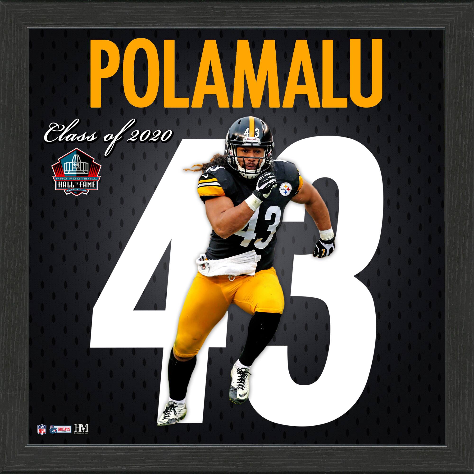 Troy Polamalu Pittsburgh Steelers 2020 Pro Football Hall of Fame 13'' x 13'' Impact Jersey Framed Photo