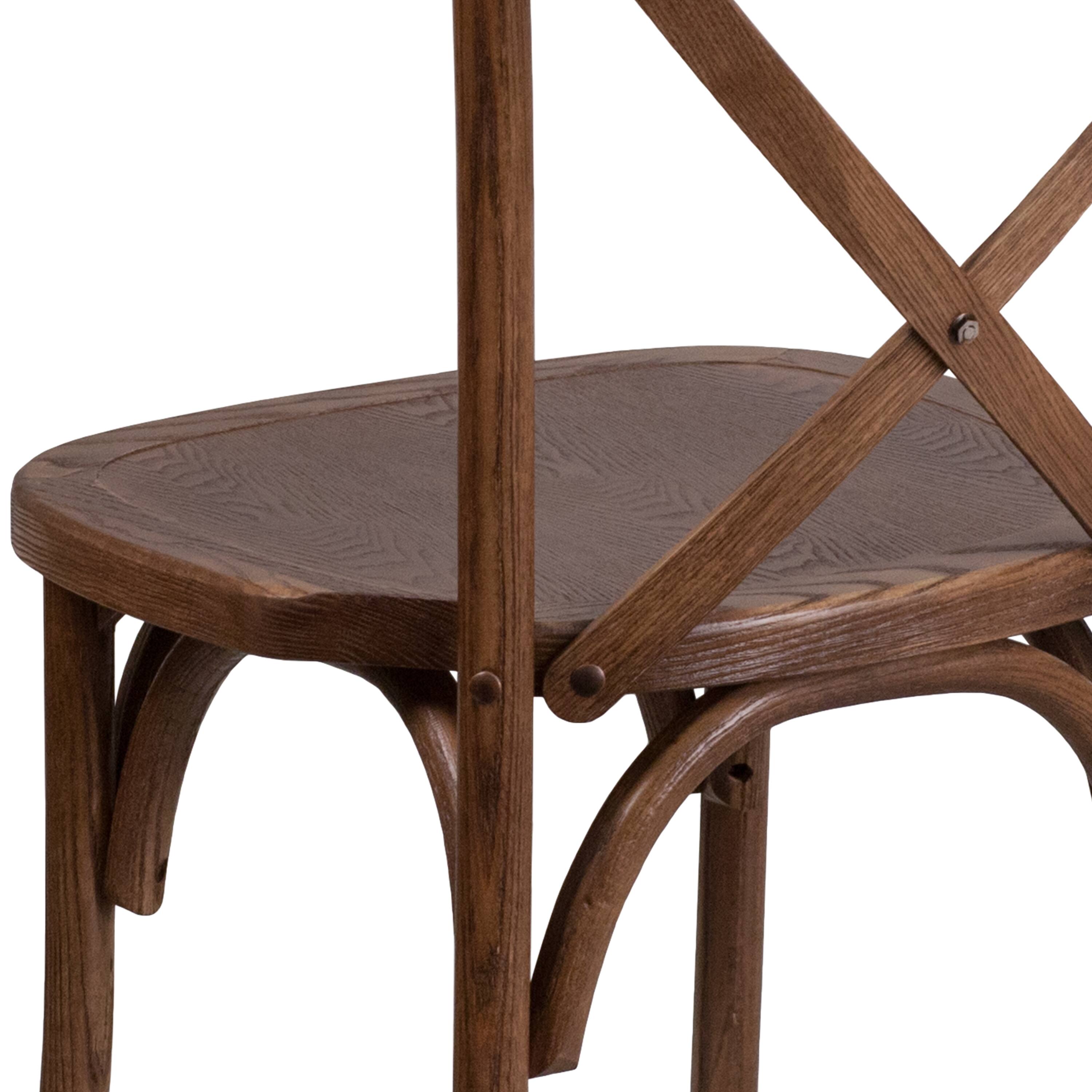 Alt View 15. Alamont Home - Hercules Stackable Pecan Wood Cross Back Chair - Dining Room Seating - Pecan.
