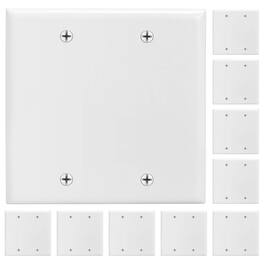 Cmple.com - Cmple - Keystone Wall Plate Cover Ethernet Wall Plates for Modular Inserts, RJ45 Keystone Jack - 10 Pack - 2 Gang GFCI - White