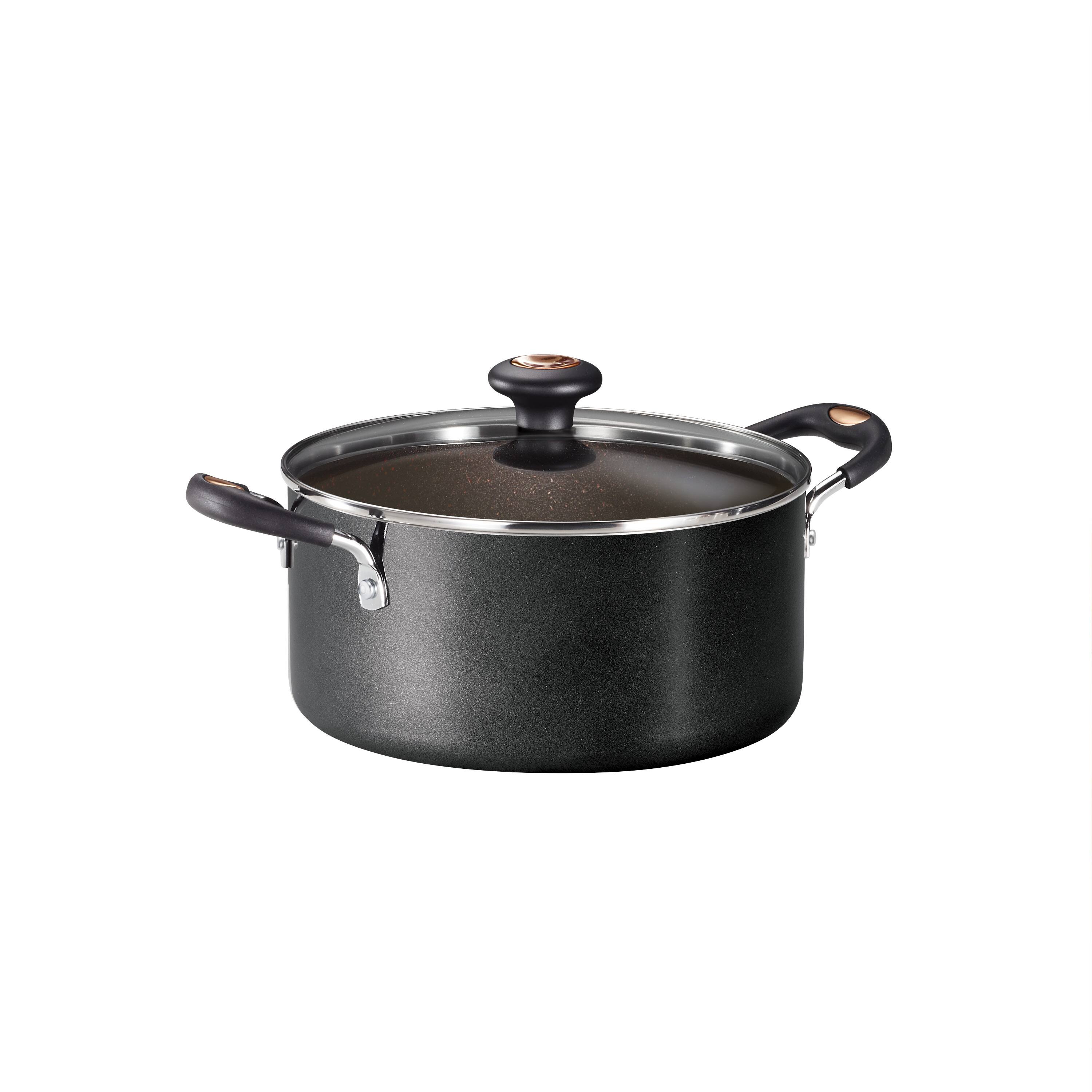 Angle. Tramontina - 5Qt Covered Dutch Oven - Black.