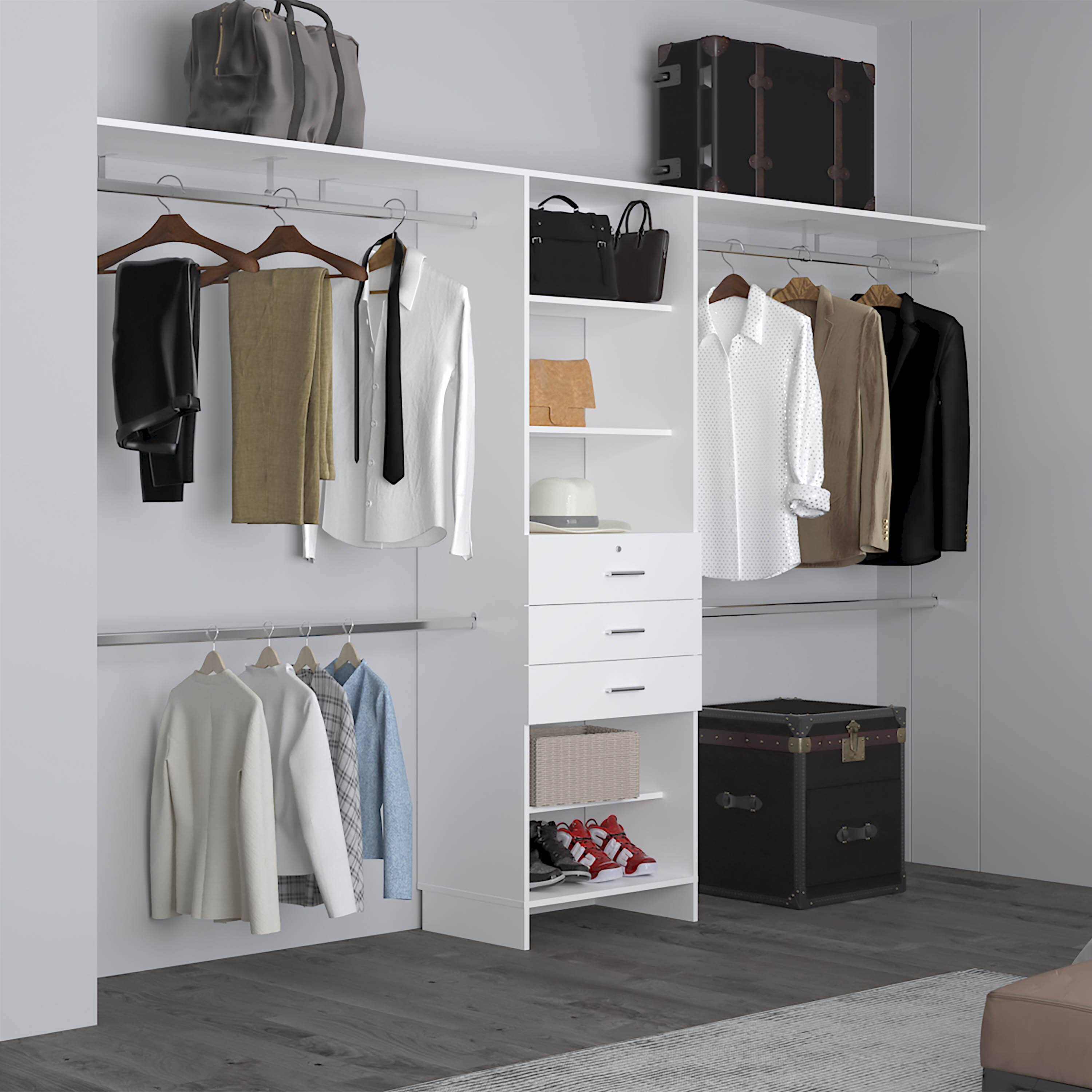 Front. TinyHomie - Closet System 3 Drawers 5 Shelves - White.