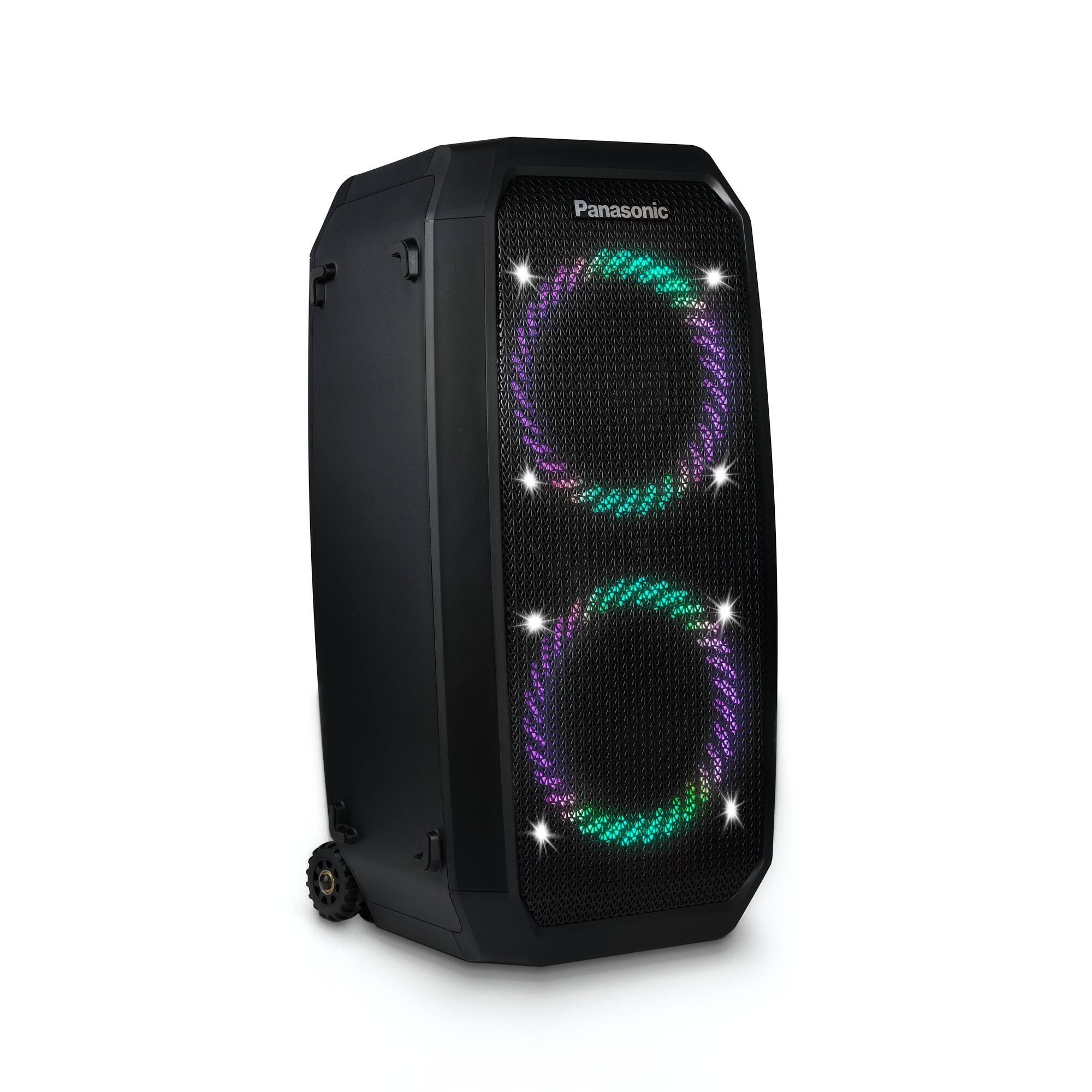 Angle. Panasonic - SC-BMAX31 Portable Bluetooth Wireless Party Speaker with Vibrant Light Display, 75W - BLACK.