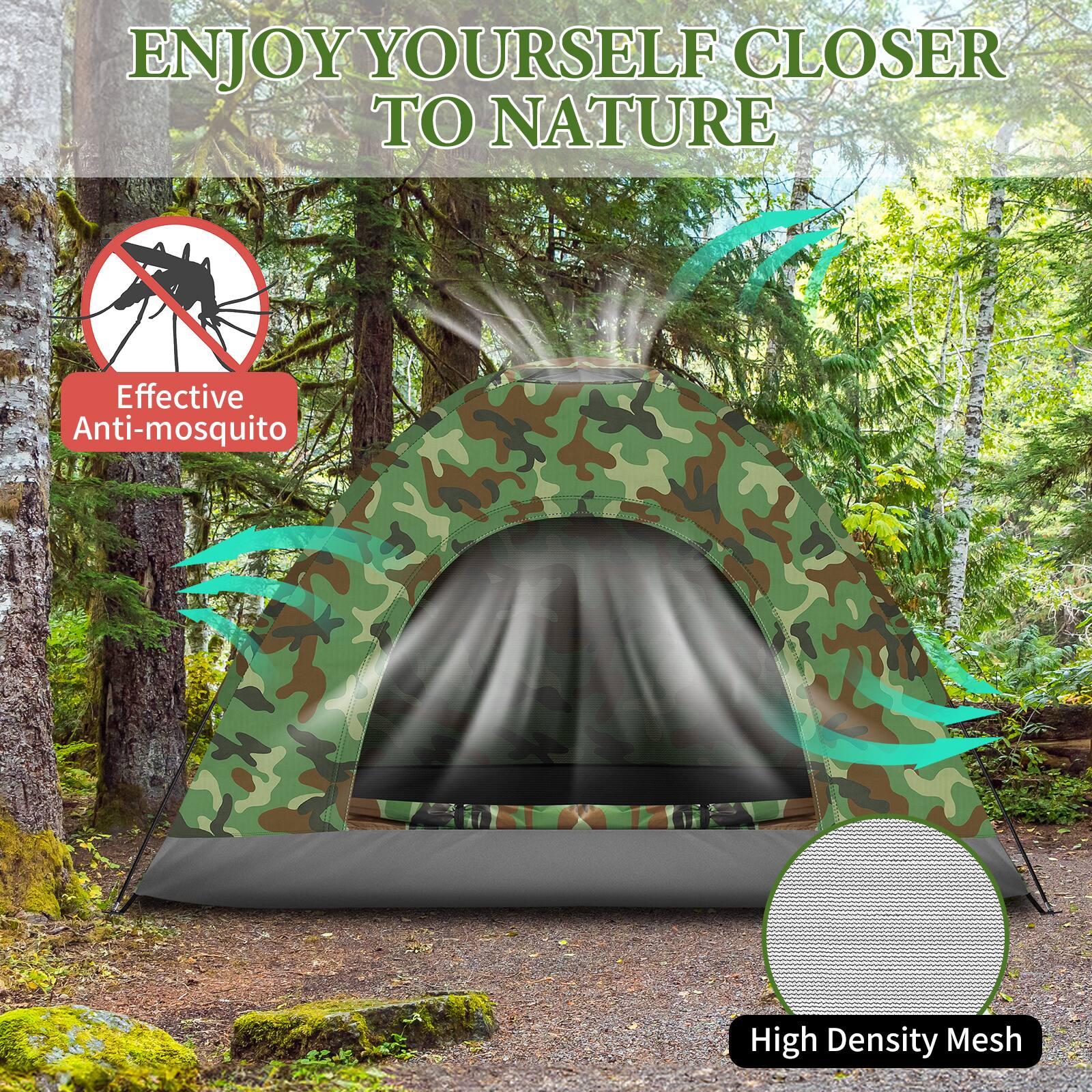 ENJOY YOURSELF CLOSER TO NATURE

Effective Anti-mosquito

High Density Mesh