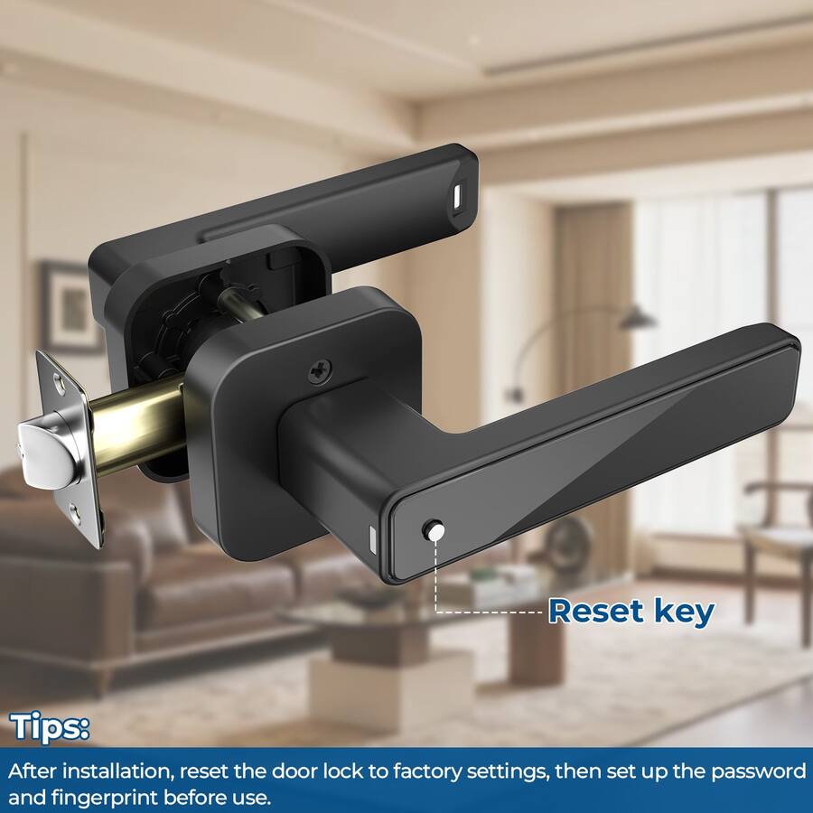 Fitnate Smart Fingerprint Door Lock Keyless Entry Lever Black ...