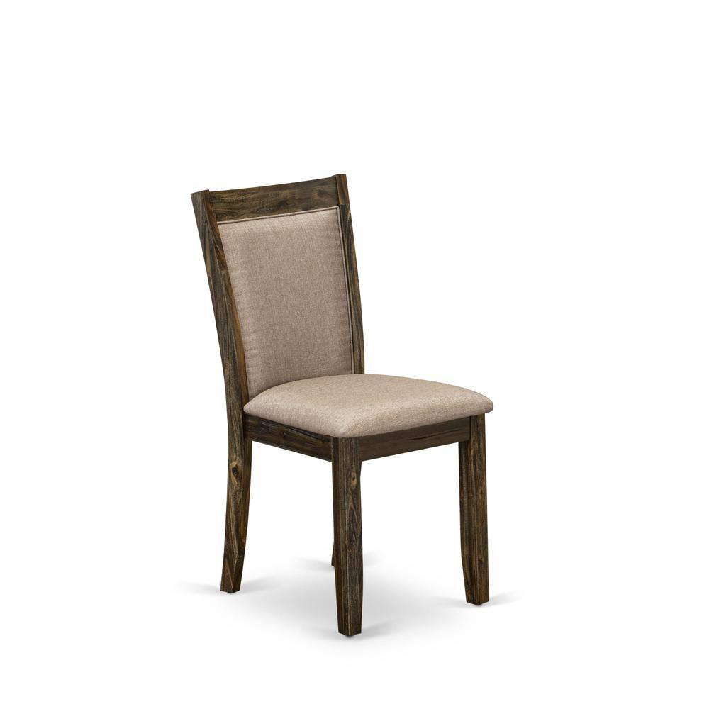 Front. East West Furniture - X726MZ716-5 5 Pc Modern Dining Set - A Table with Trestle Base and 4 Modern Chairs For Dining Room - Distressed - Multi-Color.
