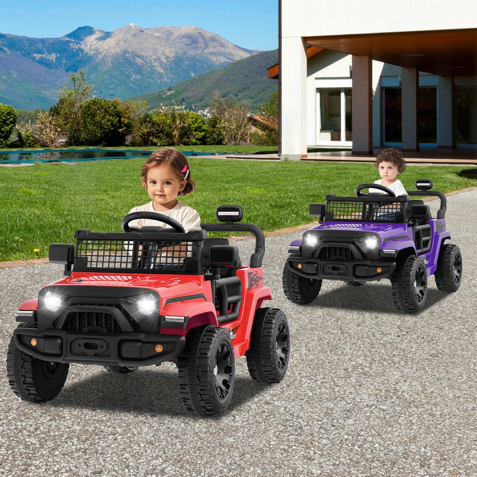 Alt View 1. Costway - Costway 12V Kids Ride on Truck Car Battery Powered Electric Vehicle with Remote Control - Red.