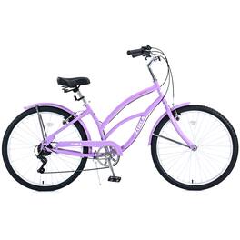 APRILSOUL - 26 Inch Beach Cruiser Bike 7 Speed Multi Colors - Purple