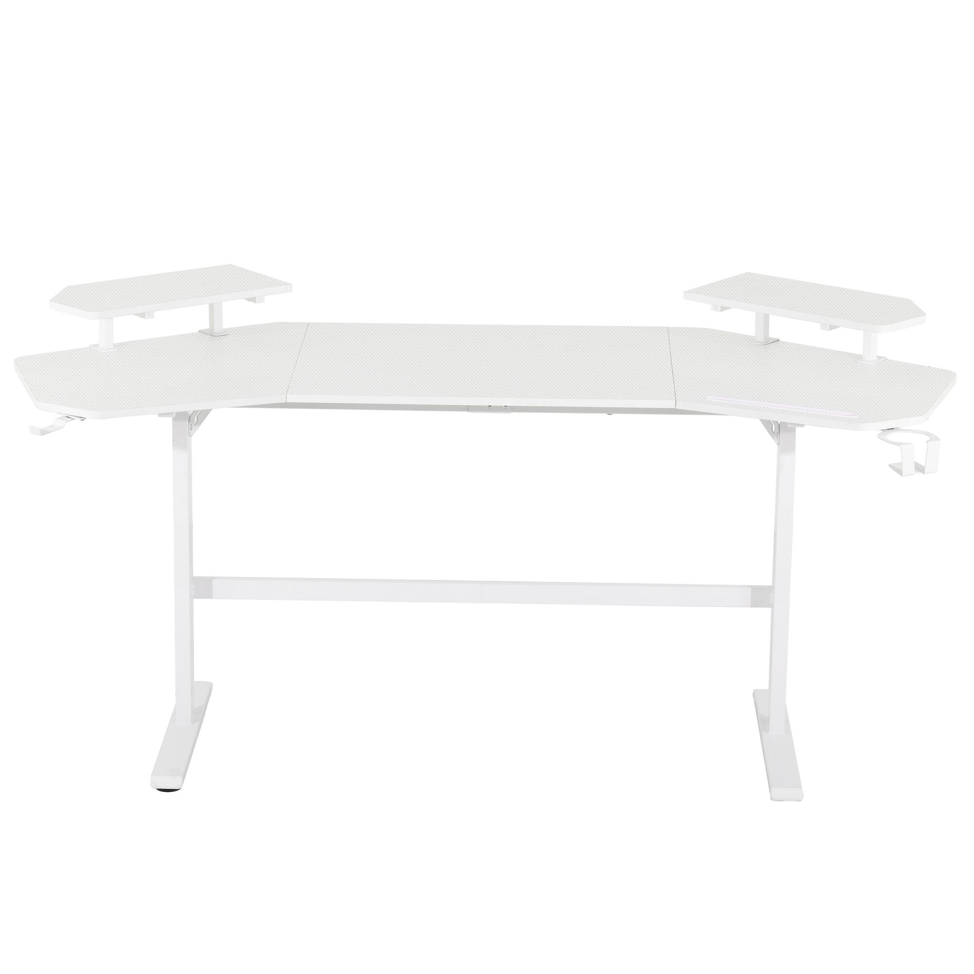 Alt View 4. GOODSILO - Premium Gaming Desk with Shelves and Accessory Holders for Enhanced Gaming Experience - White.