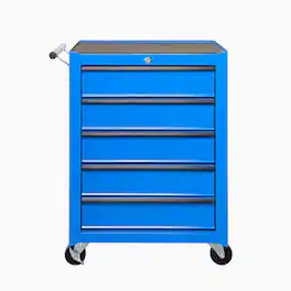 Boyel Living - BLUE Rolling Metal Tool Chest with 5 Drawers, 20" 5-Drawer Tool Chest Cabinet