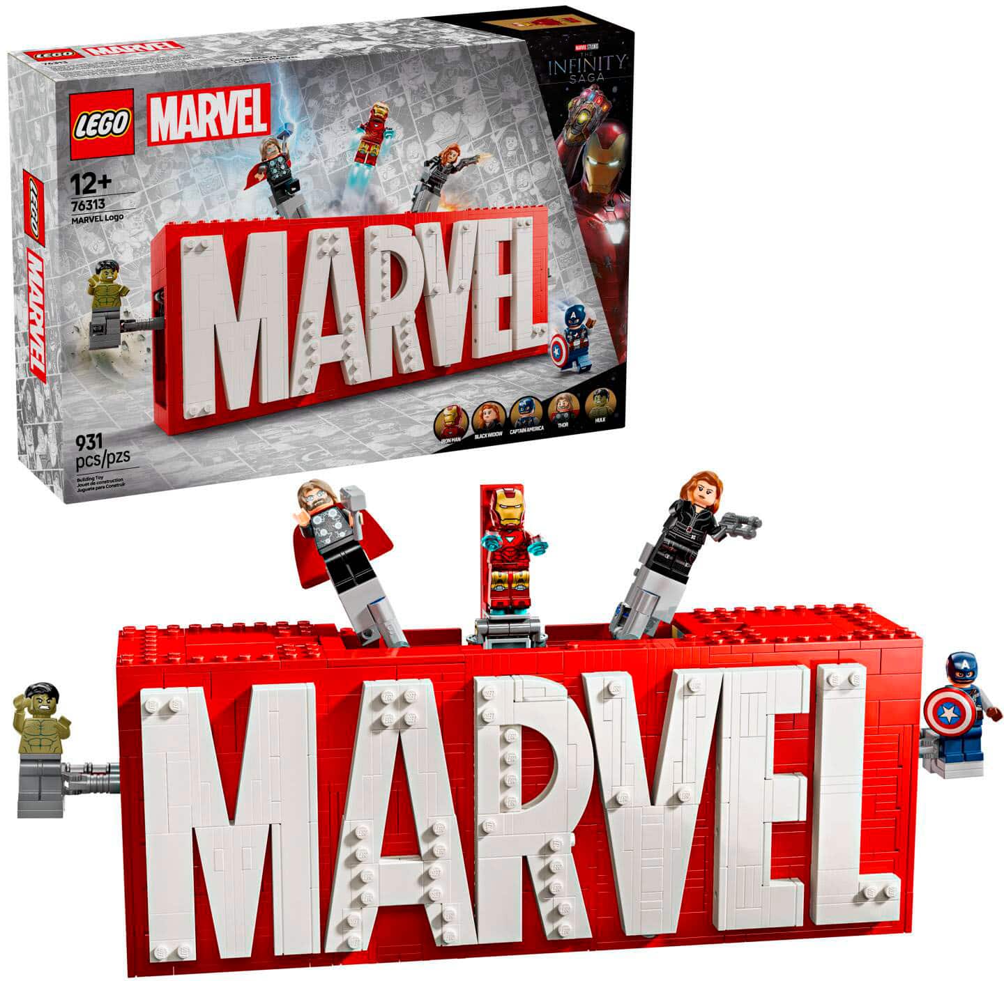 LEGO - Marvel: MARVEL Logo & Minifigures Building Toy 76313 - Front_Zoom
