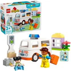 LEGO - DUPLO Town Ambulance & Driver Building Toy 10447 - Front_Zoom
