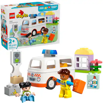 S LEGO duplo 10447 & Driver Ambulance EXPRESSING EGICAL YOURSELF THINKING 1 12m - AP 4 M III 31c0 0 2+ + 19 pcs/pzs nn