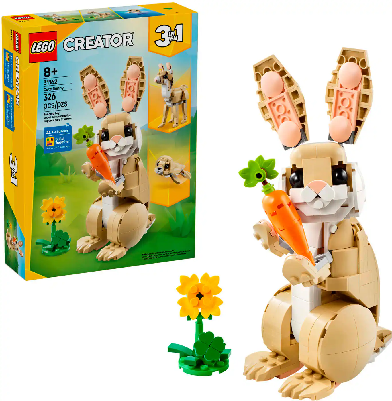 Creator 3 in 1 Cute Bunny Building Toy Set 31162