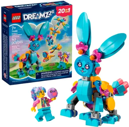 PREH ERE IN 1 Tl 20 EN 0550 LEGO DREAMZZZ 7+ 71488 Bunchu 3 Creative Animal Adventures BBROTO VER1 AVERT pcs/pzs 143 Building Toy Jouet de : construction Juguete para MENT Construir EO 2070221 ASFII SP DOiCN CHOKING HAZARD. WARNING: a small ball. small parts and ENdal Not Toy contains for children under 3 years. DE Due ginuaneoutly Moda NareN
