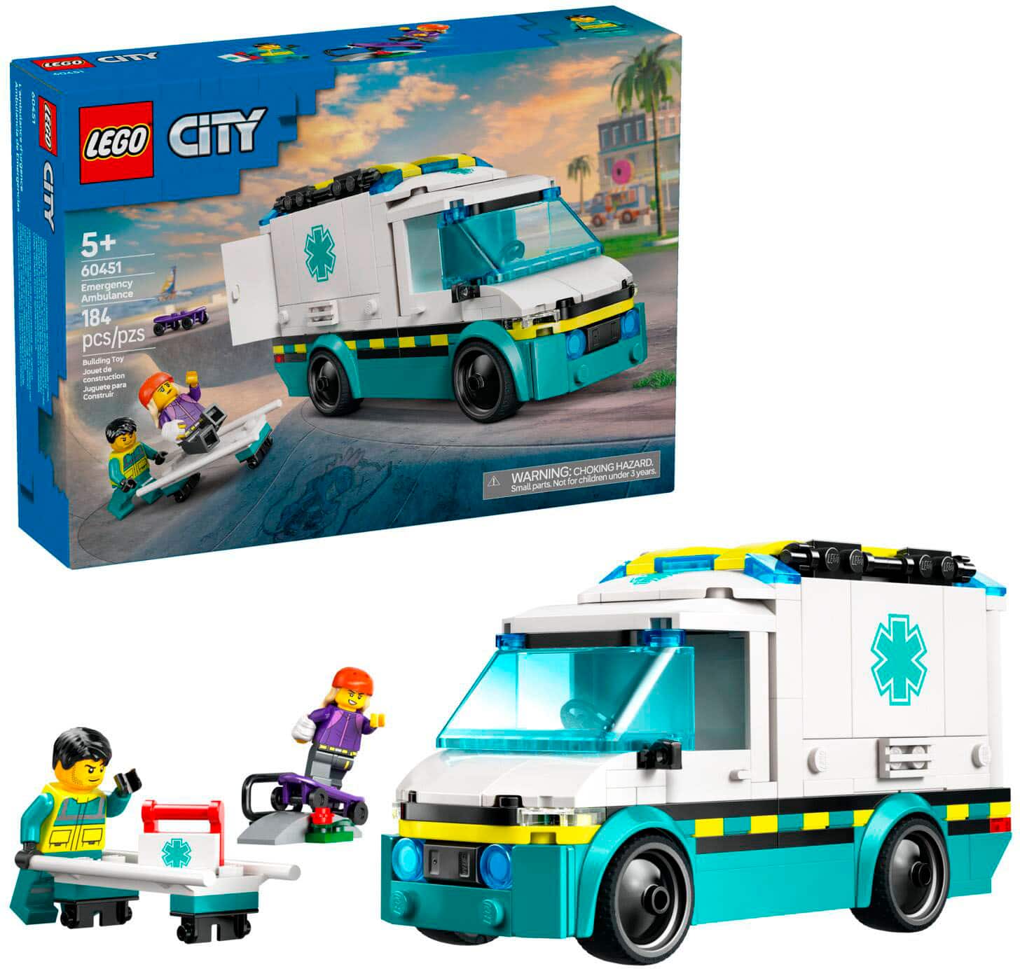LEGO - City Emergency Ambulance Building Toy 60451 - Front_Zoom