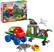 The image features a Lego Marvel set with various pieces, including a red truck, a dinosaur, a spider, and a Spider-Man figure. The set is designed for children aged 4 and above and contains 136 pieces. The box also includes a warning to avoid choking hazards and to follow the instructions carefully. The Lego Marvel set is a fun and engaging toy for children who enjoy building and playing with superheroes.